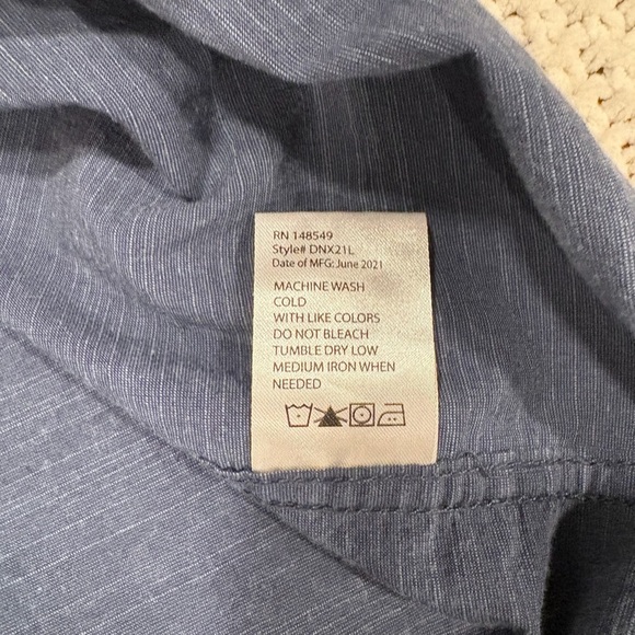 PD&C Men’s Blue Chambray Short Sleeve Button-Up, Single Pocket Front; Size 3X - Picture 6 of 11